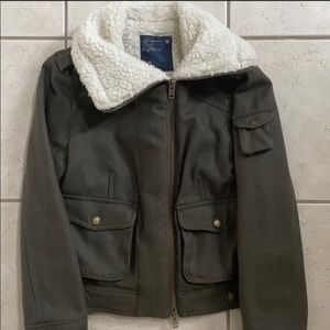 American Eagle Outfitters Olive Varsity Jacket